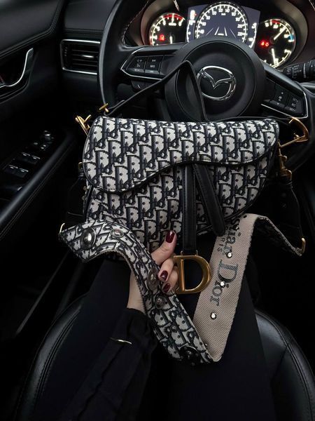 Dior Saddle Bag with Strap Blue Dior Oblique Jacquard [коробка кришка-дно] pr09976 фото