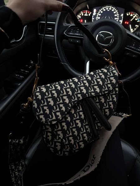 Dior Saddle Bag with Strap Blue Dior Oblique Jacquard [коробка кришка-дно] pr09976 фото