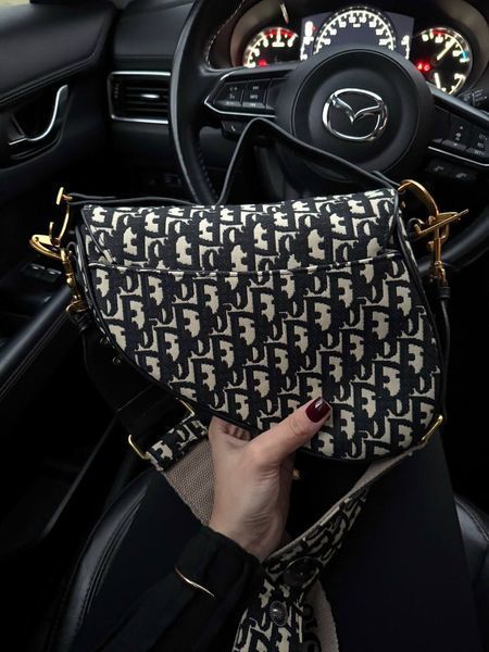 Dior Saddle Bag with Strap Blue Dior Oblique Jacquard [коробка кришка-дно] pr09976 фото