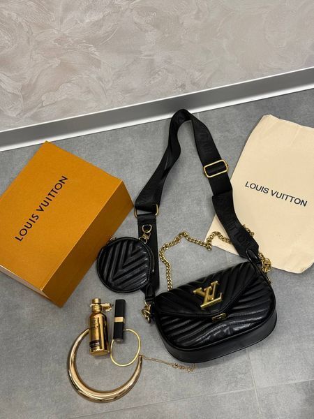 Louis Vuitton New Wave Multi Pochette Bag Black/Gold [магнітна брендована коробка] pr0013 фото