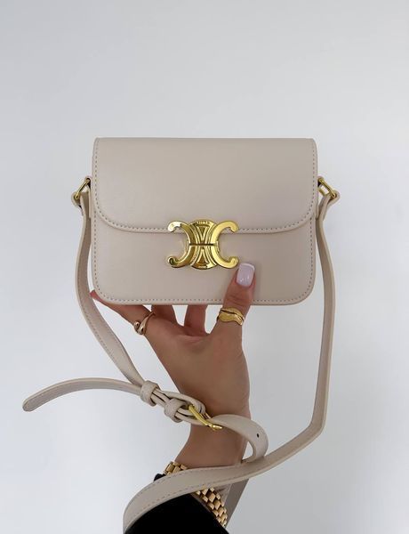 Celine Teen Triomphe Bag in Shiny Calfskin MILK PREMIUM [оригінальна коробка] pr0011 фото