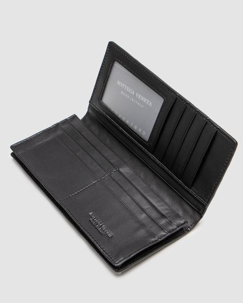 Bottega Veneta Intrecciato Large &mdash; великий шкіряний гаманець Bi-Fold Black 8819732 фото