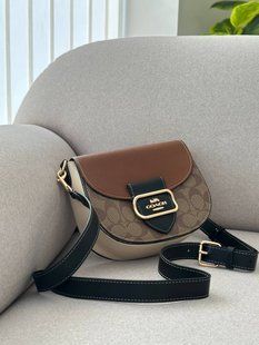 Coach Morgan Saddle Bag In Colorblock Signature Canvas Premium [брендована коробка] pr0071 фото
