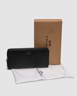 Coach Essential Slim Accordion Zip Wallet &mdash; чорний шкіряний гаманець 8819612 фото
