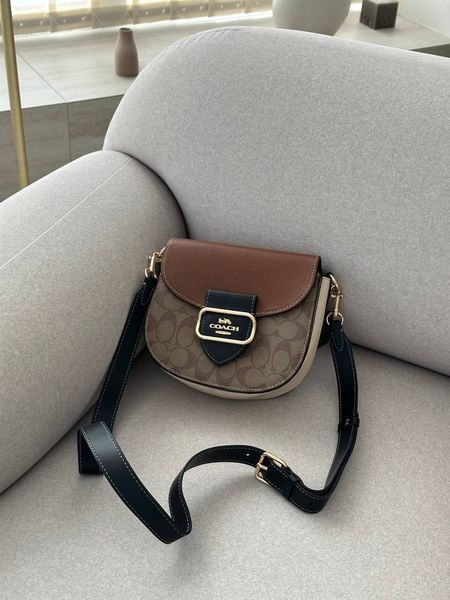 Coach Morgan Saddle Bag In Colorblock Signature Canvas Premium [брендована коробка] pr0071 фото