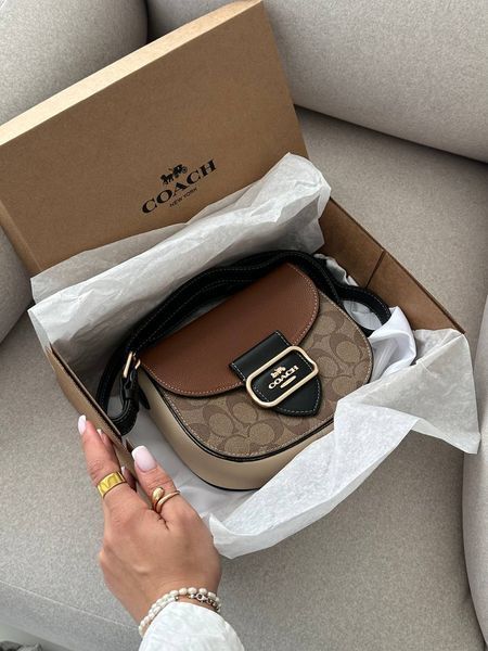 Coach Morgan Saddle Bag In Colorblock Signature Canvas Premium [брендована коробка] pr0071 фото