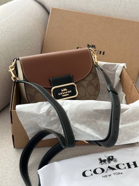 Coach Morgan Saddle Bag In Colorblock Signature Canvas Premium [брендована коробка] pr0071 фото