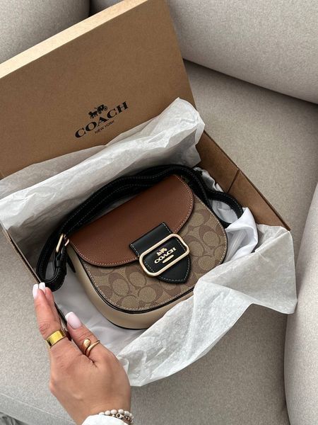Coach Morgan Saddle Bag In Colorblock Signature Canvas Premium [брендована коробка] pr0071 фото