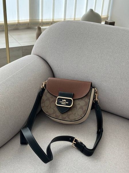 Coach Morgan Saddle Bag In Colorblock Signature Canvas Premium [брендована коробка] pr0071 фото