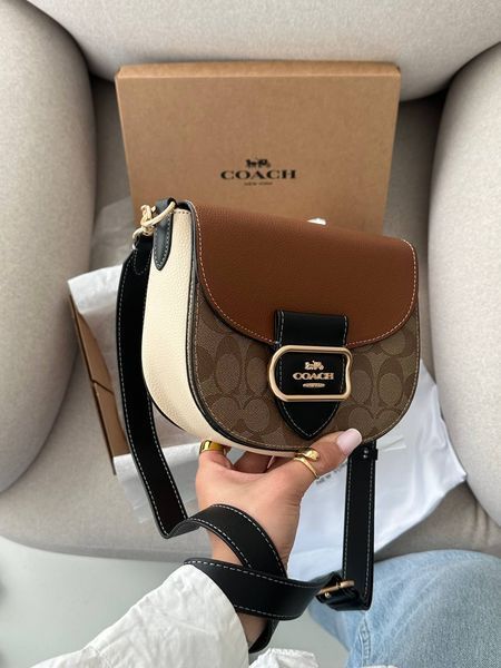 Coach Morgan Saddle Bag In Colorblock Signature Canvas Premium [брендована коробка] pr0071 фото