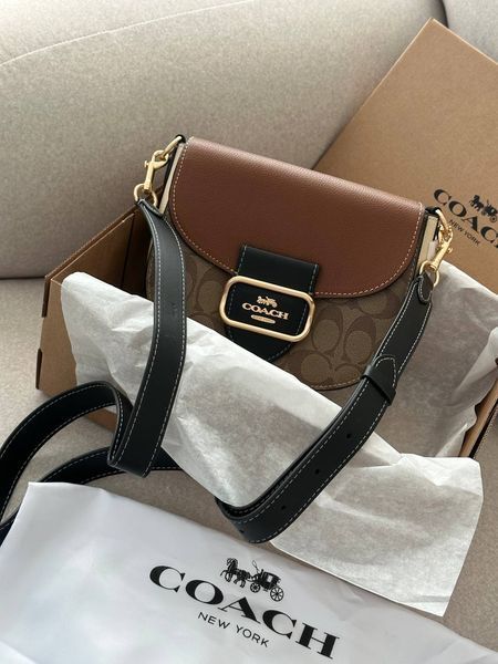 Coach Morgan Saddle Bag In Colorblock Signature Canvas Premium [брендована коробка] pr0071 фото
