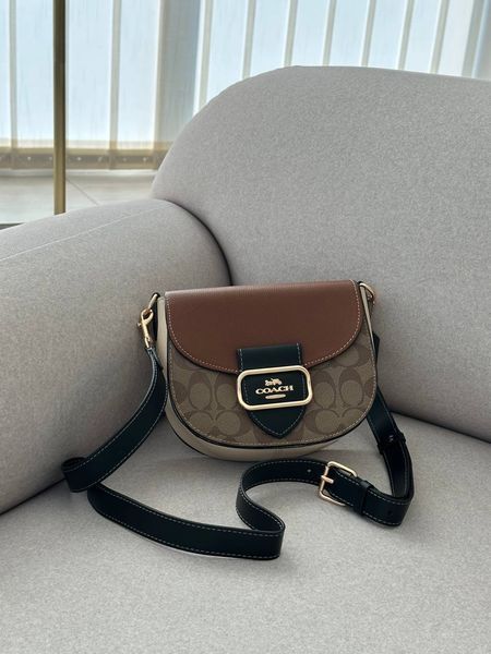 Coach Morgan Saddle Bag In Colorblock Signature Canvas Premium [брендована коробка] pr0071 фото