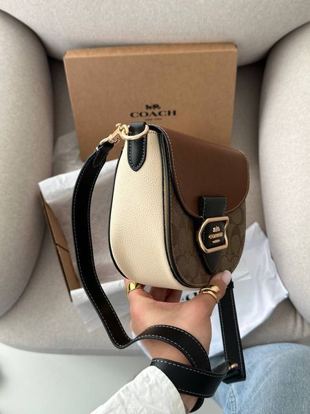 Coach Morgan Saddle Bag In Colorblock Signature Canvas Premium [брендована коробка] pr0071 фото