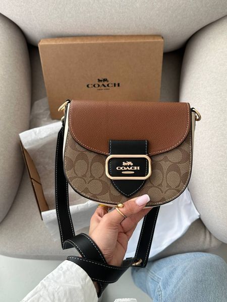 Coach Morgan Saddle Bag In Colorblock Signature Canvas Premium [брендована коробка] pr0071 фото