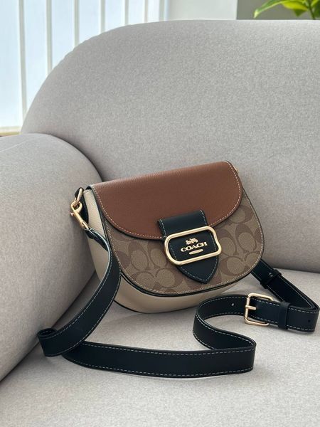 Coach Morgan Saddle Bag In Colorblock Signature Canvas Premium [брендована коробка] pr0071 фото