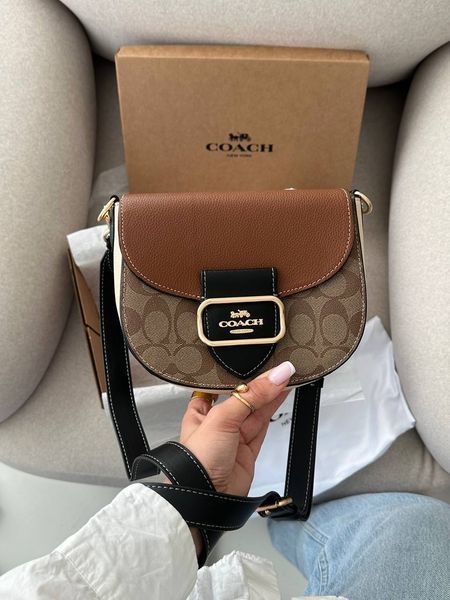 Coach Morgan Saddle Bag In Colorblock Signature Canvas Premium [брендована коробка] pr0071 фото