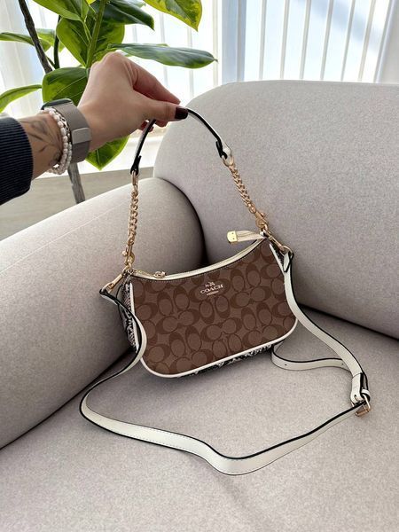 Coach Teri Shoulder Bag In Signature Canvas Snake/Brown [крафтова брендована коробка] pr97063 фото