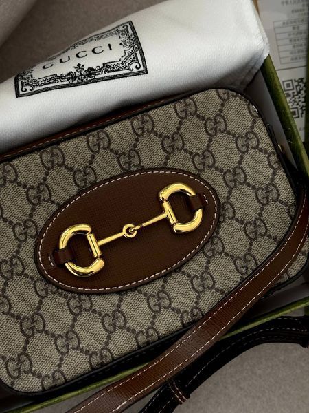Gucci Horsebit 1955 Small Shoulder Bag Brown [оригінальна коробка] pr7719 фото
