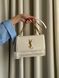 Yves Saint Laurent Medium Sunset in Smooth Leather WHITE/Gold pr08512 фото 19