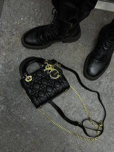 Mini Lady Dior Bag Black/Gold [звичайна бренд коробка] pr0038 фото