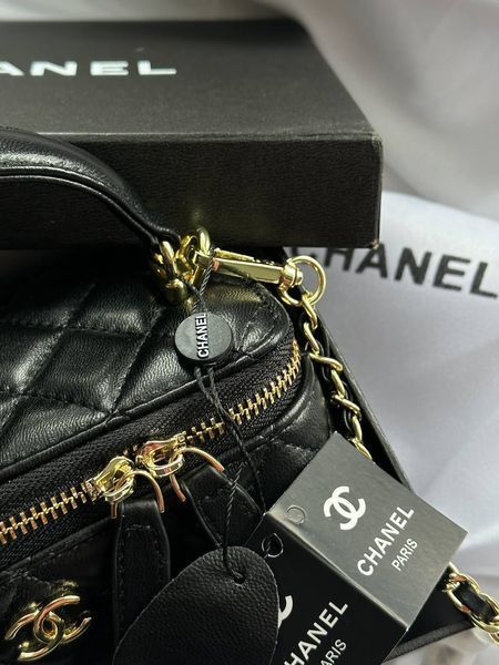 Chanel Classic Black Lambskin Pearl Crush Vanity Bag Золота фурнітура [оригінальна магнітна коробка] pr2077 фото