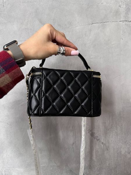 Chanel Classic Black Lambskin Pearl Crush Vanity Bag Золота фурнітура [оригінальна магнітна коробка] pr2077 фото