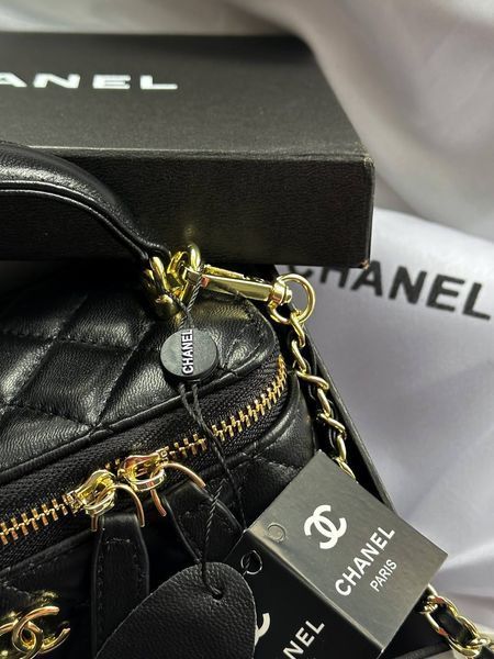 Chanel Classic Black Lambskin Pearl Crush Vanity Bag Золота фурнітура [оригінальна магнітна коробка] pr2077 фото