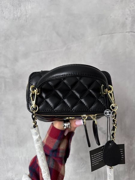 Chanel Classic Black Lambskin Pearl Crush Vanity Bag Золота фурнітура [оригінальна магнітна коробка] pr2077 фото