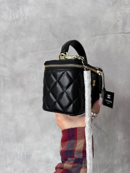 Chanel Classic Black Lambskin Pearl Crush Vanity Bag Золота фурнітура [оригінальна магнітна коробка] pr2077 фото