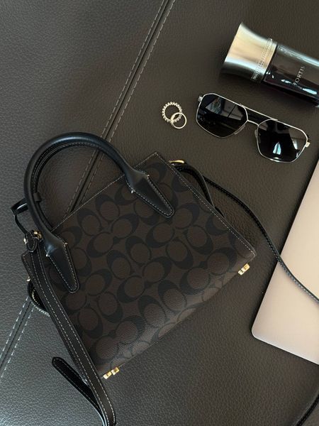 Coach Andrea Carryall In Signature Canvas Brown/Black[магнітна коробка] pr97034 фото