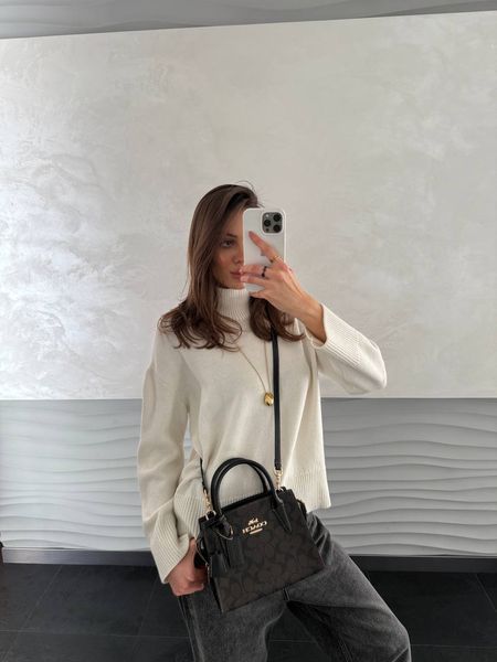 Coach Andrea Carryall In Signature Canvas Brown/Black[магнітна коробка] pr97034 фото