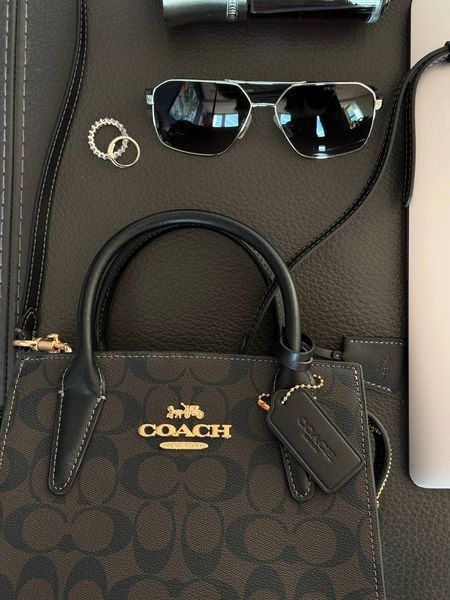 Coach Andrea Carryall In Signature Canvas Brown/Black[магнітна коробка] pr97034 фото