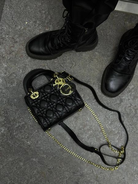 Mini Lady Dior Bag Black/Gold [звичайна бренд коробка] pr0038 фото