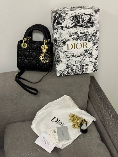 Mini Lady Dior Bag Black/Gold [звичайна бренд коробка] pr0038 фото
