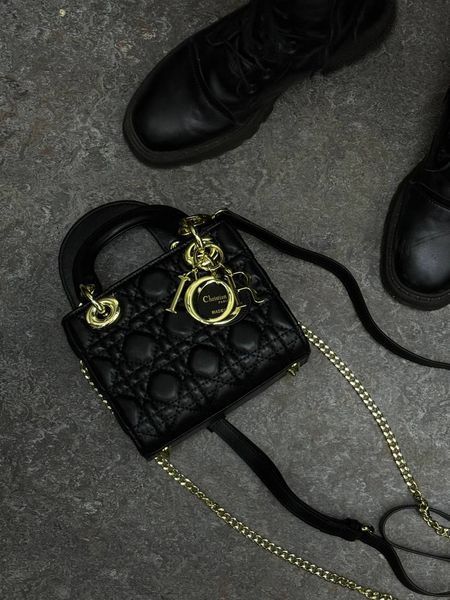 Mini Lady Dior Bag Black/Gold [звичайна бренд коробка] pr0038 фото