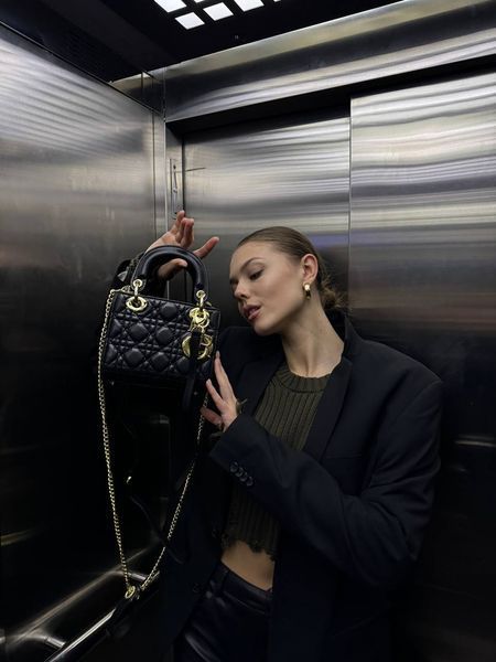 Mini Lady Dior Bag Black/Gold [звичайна бренд коробка] pr0038 фото