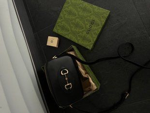 Gucci Horsebit 1955 Small Shoulder Bag Black [оригінальна коробка] pr7718 фото