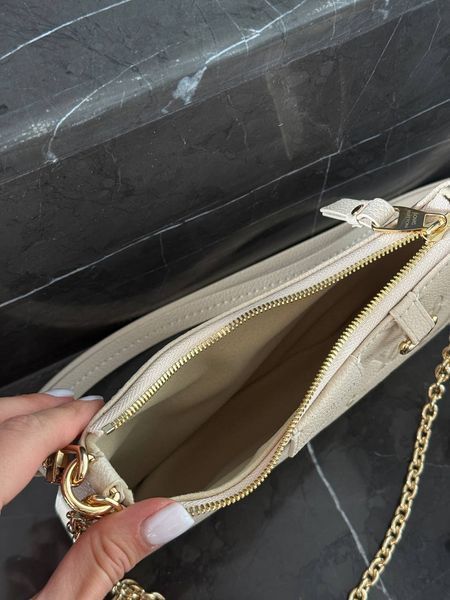 Louis Vuitton Mini Pochette Beige/Gold Коробка магніт lv1032 фото