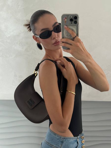 Miu Miu Leather Hobo Bag Brow оригинальна коробка] miu2589 фото