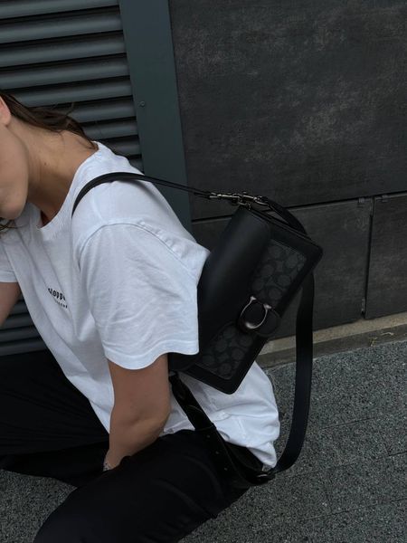 Сoach Tabby Shoulder Bag Signature Canvas Black [крафтова коробка] pr0800 фото