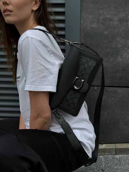 Сoach Tabby Shoulder Bag Signature Canvas Black [крафтова коробка] pr0800 фото