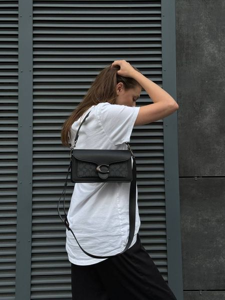 Сoach Tabby Shoulder Bag Signature Canvas Black [крафтова коробка] pr0800 фото