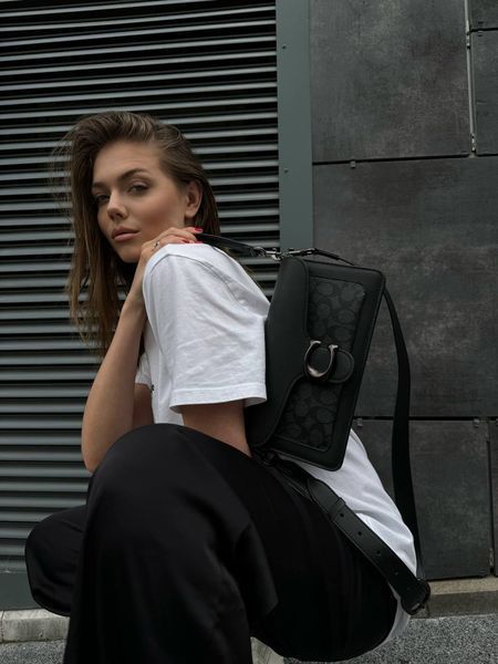 Сoach Tabby Shoulder Bag Signature Canvas Black [крафтова коробка] pr0800 фото