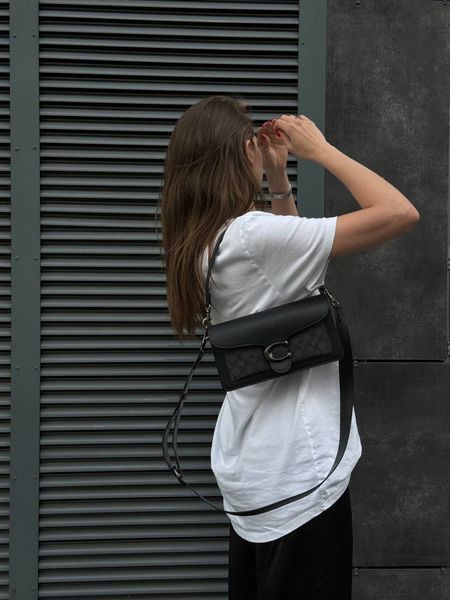 Сoach Tabby Shoulder Bag Signature Canvas Black [крафтова коробка] pr0800 фото