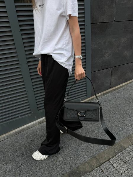 Сoach Tabby Shoulder Bag Signature Canvas Black [крафтова коробка] pr0800 фото