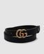 Gucci Leather Belt With Double G Gold Buckle 66142 фото 1
