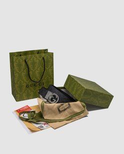 Gucci Belt with Interlocking G Buckle &mdash; шкіряний ремінь у сірій канві (Grey Canvas / Silver) 6616854 фото