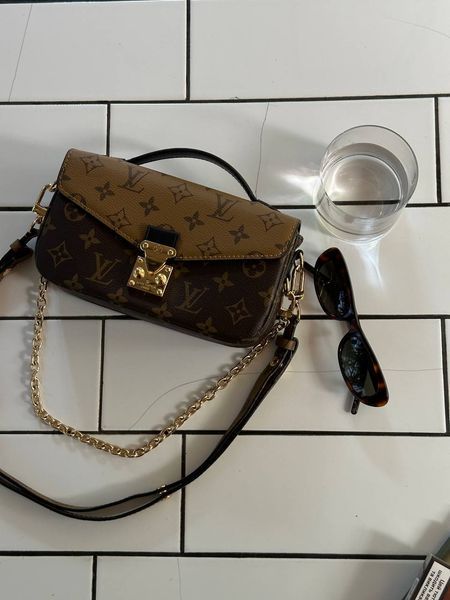 Louis Vuitton Pochette M&eacute;tis East West Bag Brown/Beige Магнітна коробка pr7345 фото