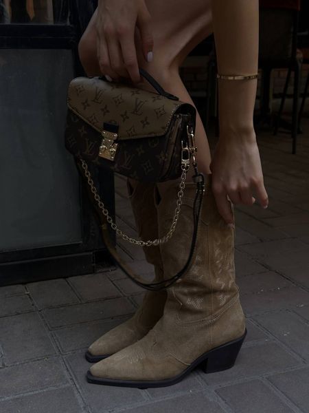 Louis Vuitton Pochette M&eacute;tis East West Bag Brown/Beige Магнітна коробка pr7345 фото