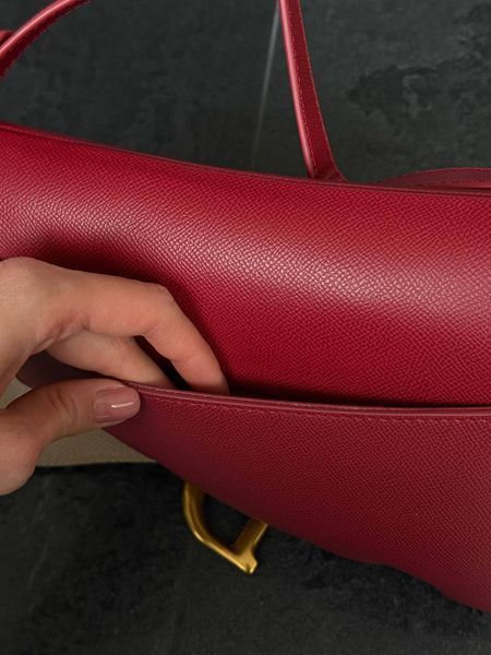 Saddle Bag with Strap Cherry Red Grained Calfskin [коробка кришка-дно] pr09987 фото